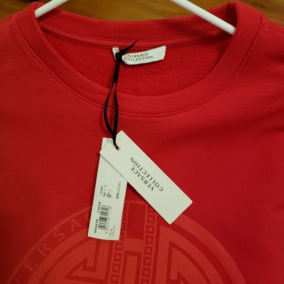 Rare Versace Collection Greek Logo Red Sweater - Picture 3 of 5